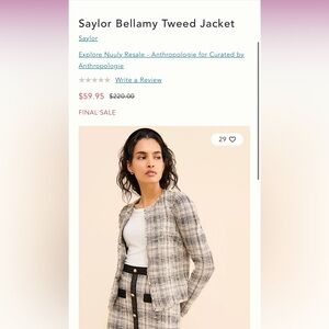 Saylor Tweed Jacket - Black and White